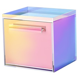 Milageto Rainbow Facial Towel Storage Box Facial Towels Holder Water Resistant Anti-slip Makeup Organizer for Home Use Dressing Table