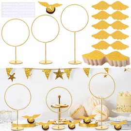 DIYDEC 103pcs Wizard Party Decoration Wings Chocolate Decoration with Gold Goal Posts Golden Wings and Glue Point for Birthday Wizard Theme Party Supplies