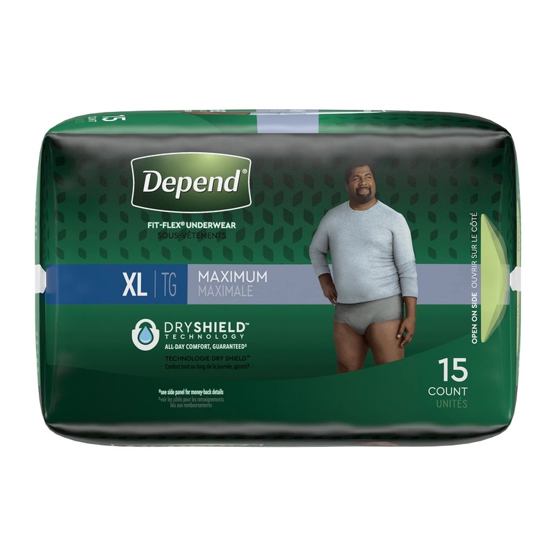 Depend FIT-FLEX Adult Underwear Pull On X-Large Disposable Heavy Absorbency,