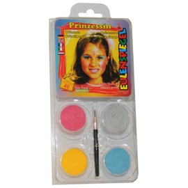 Eulenspiegel 204221 - Princess Motif Set, 4 Colours, 1 Brush, 1 Set of Instructions (English language not guaranteed), for Approx. 40 Masks, Carnival, Theme Party