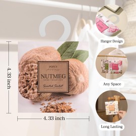 12 Packs Nutmeg Scented Sachets Air Freshener for Drawer and Closet, Long-Lasting Sachets Bags Drawer deodorizers Fresh Scents, Home Fragrance for Lover (Nutmeg)