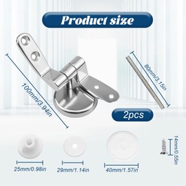 18 PCS Set Toilet Seat Fittings, Zinc Alloy Toilet Seat Replacement Hinge with Fittings and Repair Parts, for Most Wooden | Resin | MDF Toilet Seat