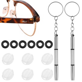 6pcs Eyeglass Repair Kits Glasses Grips Hinge Tighteners Eyeglass Temple Tighteners Silicone Hinge Rings with 2pcs Screwdriver and 6pcs Eyeglasses Temple Grips Retainer for Eyeglass Frame