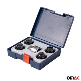 OMAC Wheel Lock Kit for Lincoln MKZ 2014-2016 M12X1,5 Nut Chromed Black 4Locks & 1Key