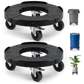 Nefish Upgraded Trash Can Dolly with 3 in Wheels, Adjustable 15-19 Inch Round keg Dollies, Heavy Duty Drum Dollies 480lbs Tire Dolly, Multi Functional Rolling Dolly Cart,2 Pack