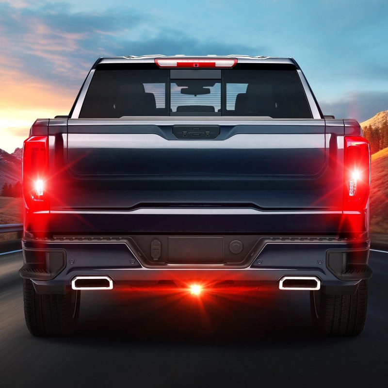 Nilight LED Brake Light Trailer Hitch Cover Square Red Lens