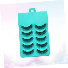 Beavorty 5pairs Fashionable Fake Eyelashes Comfortable Makeup Tools for Daily Use Weddings and Parties Natural Look Eye Lash Extensions Cotton Stalk Design