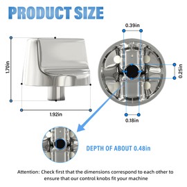 lubiyack 2PCS W11366438 Gas Stove Knob Replacement Compatible with Whirlpool Stove Oven WCG55US0HS00 WCG55US6HS00 WCG77US0HS00, Replaces AP6888134 W11084623 4929319 PS12723935