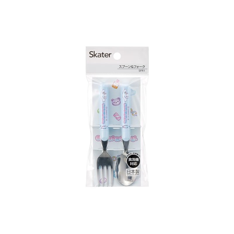 Skater SFR1-A Sanrio Cinnamoroll, Mashugummy Spoon and Fork Set, Cutlery,