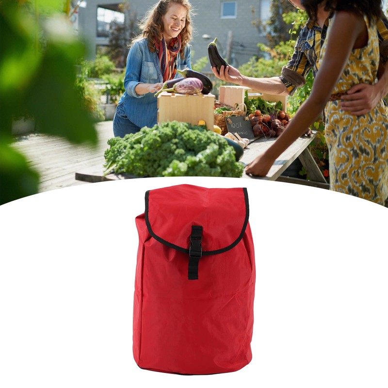 Red Folding Shopping Bag Waterproof Trolley Cart Handle Bag Reusable