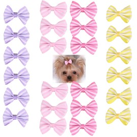 aoozleny Pet Hair Clips, Bowknot Bows Dots Pet Hair Clips for Dog Cats Puppy,Random Color,24PCS
