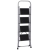 SEGAWE 4 Step Ladder Folding Step Stool Sturdy Steel Ladder