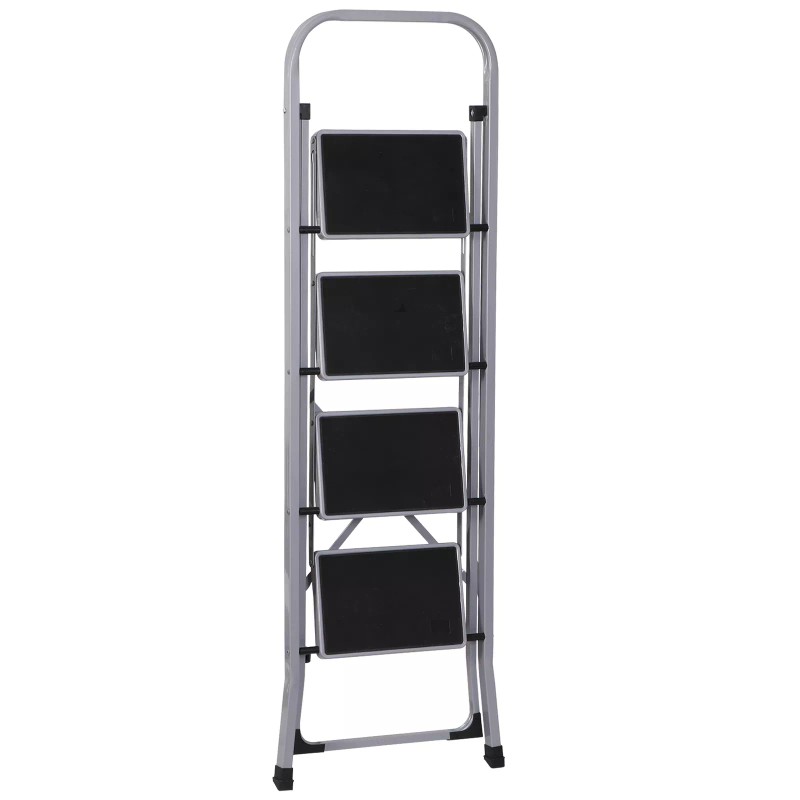 SEGAWE 4 Step Ladder Folding Step Stool Sturdy Steel Ladder