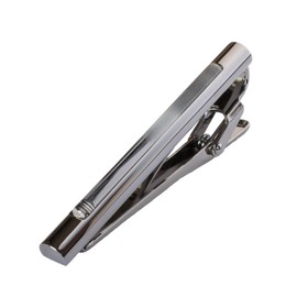[TAVARAT] Glass Tie Clip Tie Clips for Men half clear Tie Bar Tie Pin (black silver)