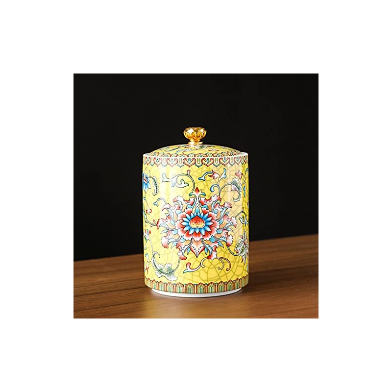 Bicuzat Enamel Ceramic Tea Caddy Tea Canister Tea Storage Container