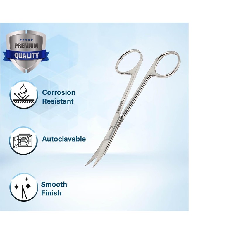 Iris Micro Dissecting Scissors 4.5" Curved Fine Point - Perfect