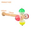 Bird Toy with Rotating Balls, Natural Wood Perch for Bird