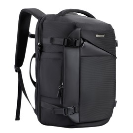 Mecrowd Large Travel Backpack for Men 40L, Carry On Backpack TSA 17.3 Inch Laptop Mochila Flight Approved, Large Business Daypack Waterproof,Carry on bag Weekender College for Men Women, Black