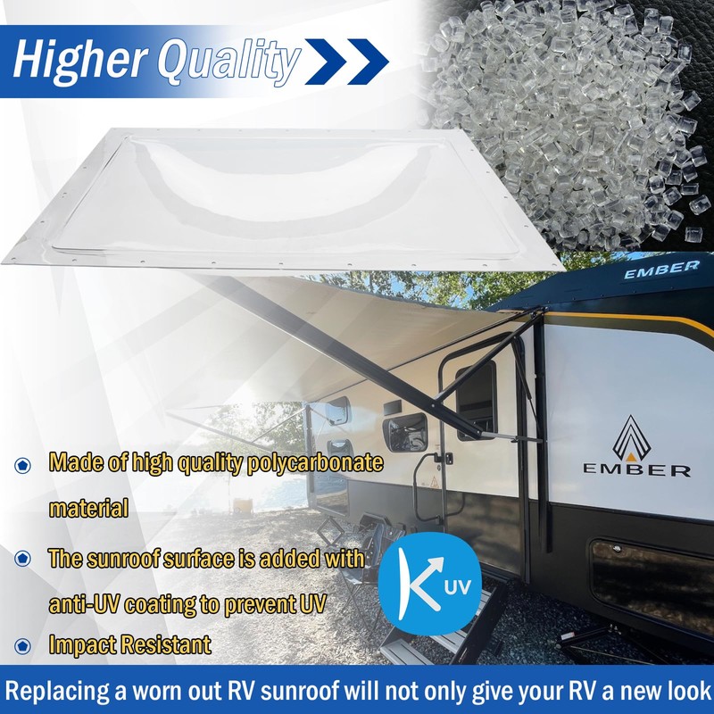 GEATaaT RV Skylight Outer Dome, 18"x 26" Universal Fits Standard