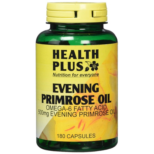 Health Plus Evening Primrose Oil 500mg Omega-6 Supplement - 180 Capsules