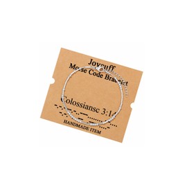 JoycuFF Christian Gifts for Women, Inspirational Morse Code Bracelets Bible Verse Religious Gifts for Her Teen Girls Birthday Christmas Colossiansc 3:14