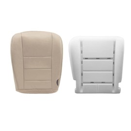 GXARTS Driver Side Bottom Replacement Seat Cover and Foam Cushion Compatible with Ford F250 F350 F450 F550 2002 2003 2004 2005 2006 2007 Tan