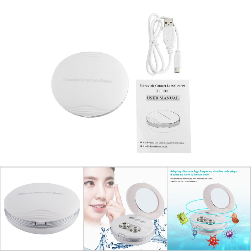Ultrasonic Contact Lens Auto Cleaner Eye Protein Cleaning Case with