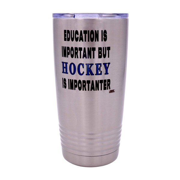 Funny Hockey PLayer 20オンス トラベルタンブラーマグカップ 蓋付き 教育 重要なギフトアイデア