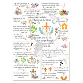 Rub On Bible Verse Transfers Stickers Bible Verse Motivational Faith Labels 8.26 x 11.69 Inch Jesus Christian Seals Scripture Inspirational Pray Stickers Religious Faith Labels 4 Sheets