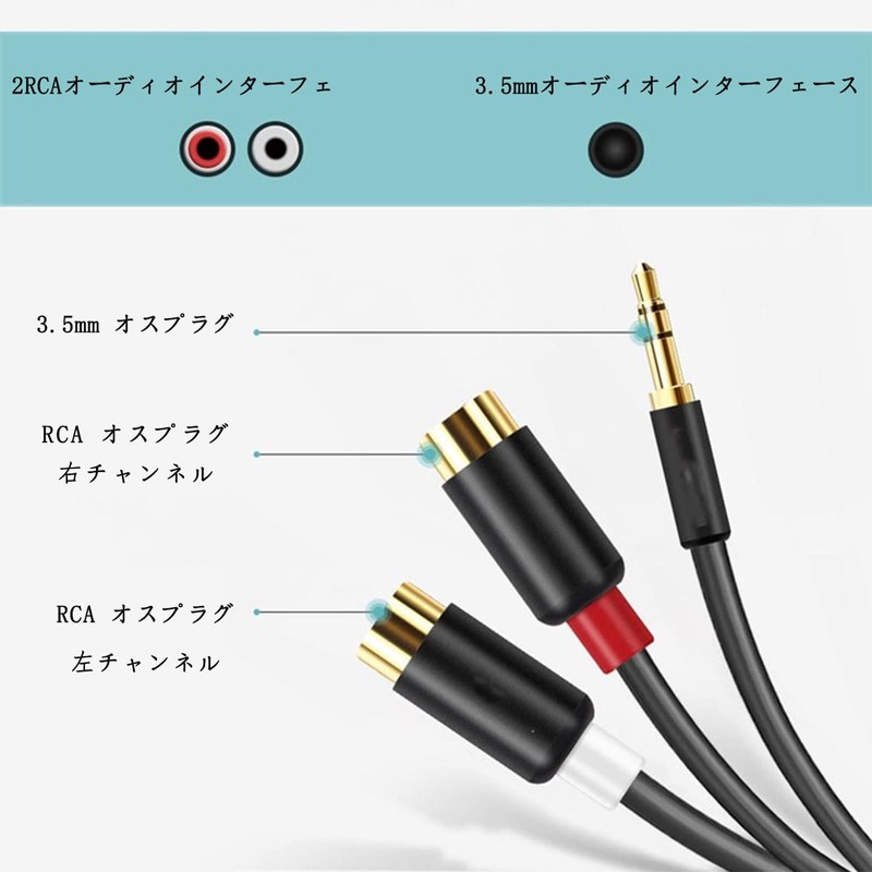RCA 3.5mm Converter Cable 30cm RCA Cable Red White Audio