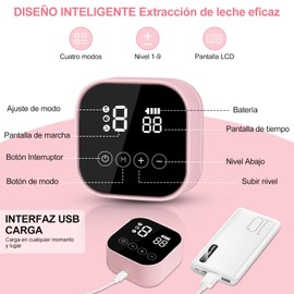 Extractor de Leche Electrico,Doble Saca Leche Eléctrica con 4 Modo 9 Niveles, Extractor de Leche Manos Libres con Pantalla LED,USB Recargable,Diseño Antirreflujo,Breast Pump Ultrasilencioso y Portátil