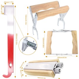GZjiyu 1 x wire tensioner, stainless steel honeycomb wire tensioner for attaching the iron wire to the nest frame with 1 beekeeper tool pliers and 1 beekeeper scraper