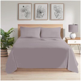 GC GAVENO CAVAILIA Easy Care Flat Sheet King Size - (265 X 275 Cm) Polycotton Bed Sheets - Super Soft & Comfortable Wrinkle Free Sheet -Grey