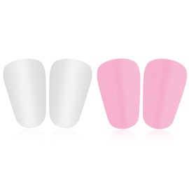 4pcs Extra Mini Soccer Shin Guards, 3.94x2.36in Comfortable Small Football Shin Pads Protective Equipment for All Ages Boys Girls Women Men Wear with Grip Socks (Pink, White)