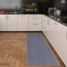 Ottomanson Ottohome Collection Solid Design Runner Rug, 2'3" X 6', Grey Solid