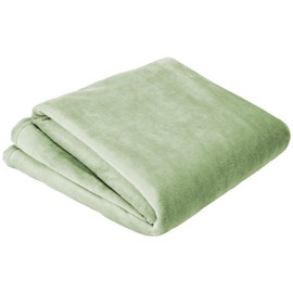 Olivia Rocco Flannel Fleece Throw Blanket Super Soft Warm Fluffy for Bed Sofa Couch Chair Lightweight and Cozy Solid Design, 130 x 150 cm Sage Green