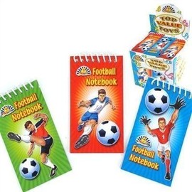 12 x Football Spiral Notebooks ~ Ideal Party loot bag fillers toys