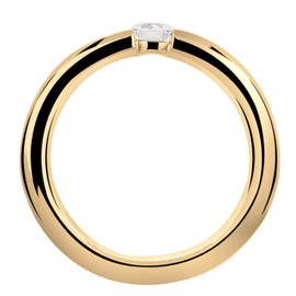 Nenalina Silbering 0603530419 Women's Engagement Ring Gold-Plated with 4 mm White Cubic Zirconia 925 Sterling Silver Colour Gold, 928 sterling silver, Cubic Zirconia