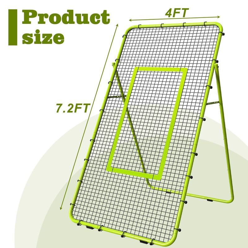 Nandae Adjustable Volleyball Rebounder Net 7x4 FT, Steel Frame &