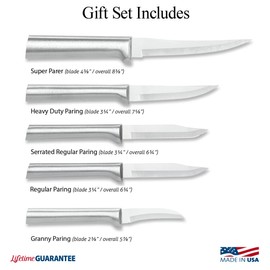 Rada Cutlery 6-Piece All-Star Paring Knife Gift Set, Silver Handles