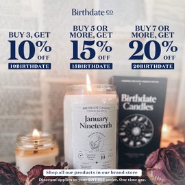 Birthdate Candles, July 24 - Leo Zodiac Scented Candles Birthday Gift - Rosemary, Chamomile & Shea Scent - All-Natural Soy & Coconut Wax, 60-80 Hour Burn Time - Made in USA