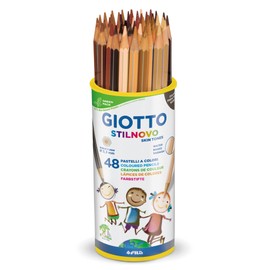 GIOTTO Stilnovo Skin Tones Colouring Pencils, 4 x 12 Assorted Colours, Ideal for Children, Parties and Schools