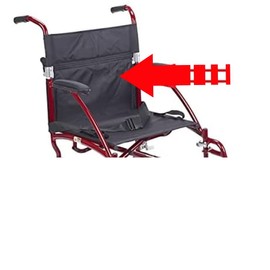 Back Upholstery for Drive Fly-Lite DFL19 Transport Chair - Black