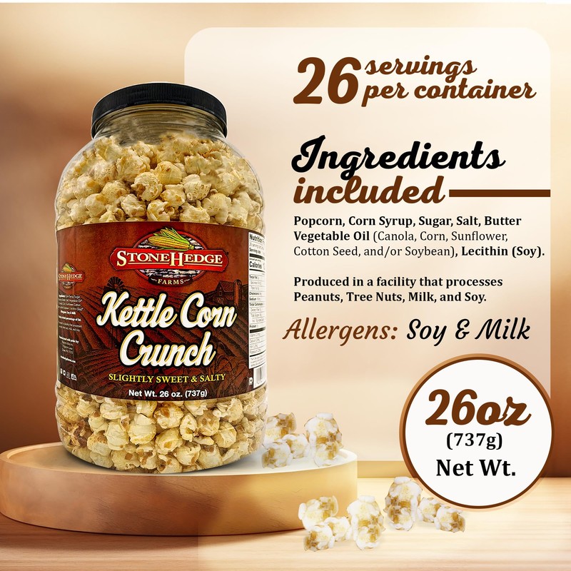 Stonehedge Farms Kettle Corn Crunch Flavored Popcorn | 26 oz