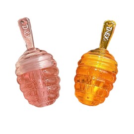 2 unidades de aceite y máscara de labios pequeños de melocotón y miel: mascarillas hidratantes para dormir de labios de día y noche, exfoliantes y exfoliantes