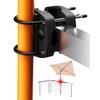 4smile SunnyEasy Parasol Holder, Balcony Railing, Black, Functional Parasol Holder,