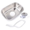 Small RV Sink,Stainless Steel Caravan Camper Sink with Water Pipe,