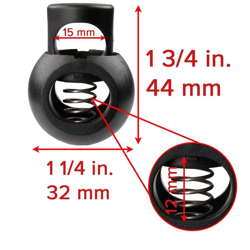 Paracord Planet Extra Large Spring-Loaded Plastic Cord Locks – Fits