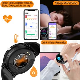 0.3inch Ultra Thin Smart Watch Fitness Tracker Pedometer with Heart Rate, Blood Pressure, Blood Oxygen and Sleep Monitoring Functions, Support Message Push Notification, Multiple OSD Languages