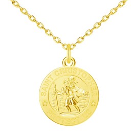 Philip Jones Gold Plated St Christopher Necklace